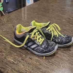 Adidas Kids' Black and Yellow Sneakers